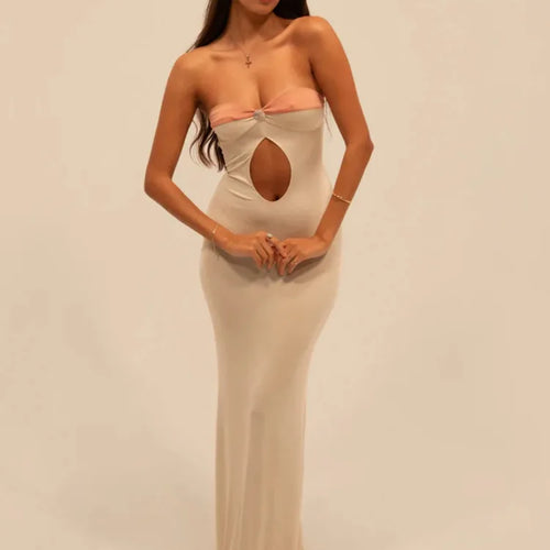 Load image into Gallery viewer, Sexy Sleeveless Hollow Out Patchwork Bodycon Dress Women's Backless Elegant Party Club Evening Dress Summer New 2024
