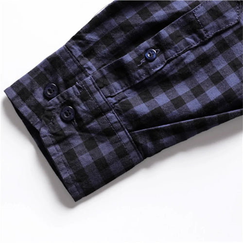 Load image into Gallery viewer, Spring 100% Cotton Plaid Shirt Casual Slim Fit Men Shirt Long Sleeve High Quality Men&#39;s Social Shirt Dress Shirts
