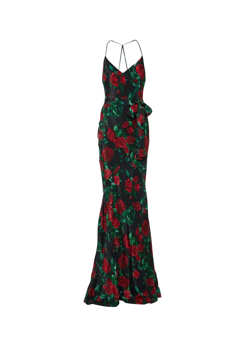 Halter Backless Print Sexy Maxi Dress For Women Gown Elegant Sleeveless High Waist Evening Club Party Long Dress
