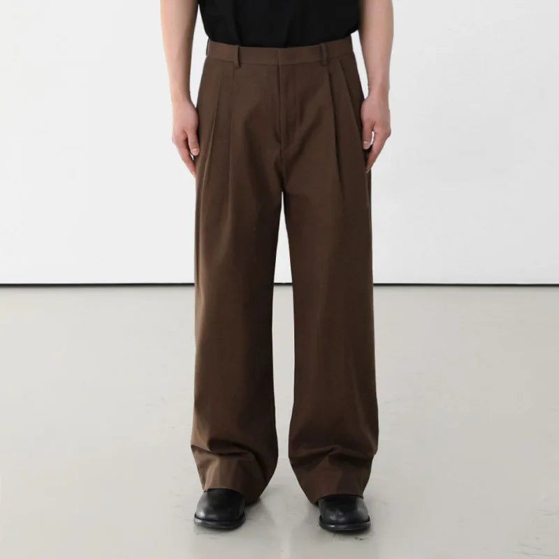 Korean Style Men's Loose Suit Pants Casual Straight Wide Leg Male Simple Trousers Drooping New Fashion Summer 9C6229