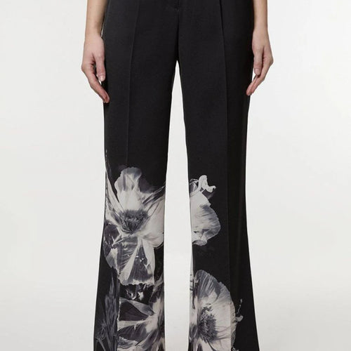 Load image into Gallery viewer, Slimming Printing Two Piece Sets for Women Lapel Long Sleeves Spliced Button Balzer High Waist Pant Set Female New
