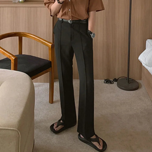 Load image into Gallery viewer, Korean Style Men&#39;s Suit Pants Slim Droop Straight Leg Solid Color Elastic Waist Male Trousers New Fashion Summer 9C6574
