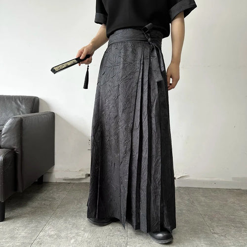 Load image into Gallery viewer, Summer textured pleated men&#39;s and women&#39;s tied horse face skirt trend pleated long skirt P
