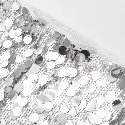 Load image into Gallery viewer, Women Fashion With Sequined Solid Side Zipper Mini Skirt Vintage High Waist Female Chic Lady Skirts
