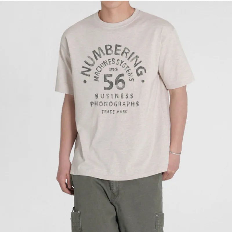 Men's T-shirts Short Sleeve Design New Summer Printing T-shirts Letter Loose Round Neck Male Clothing Korean Style 9W1638