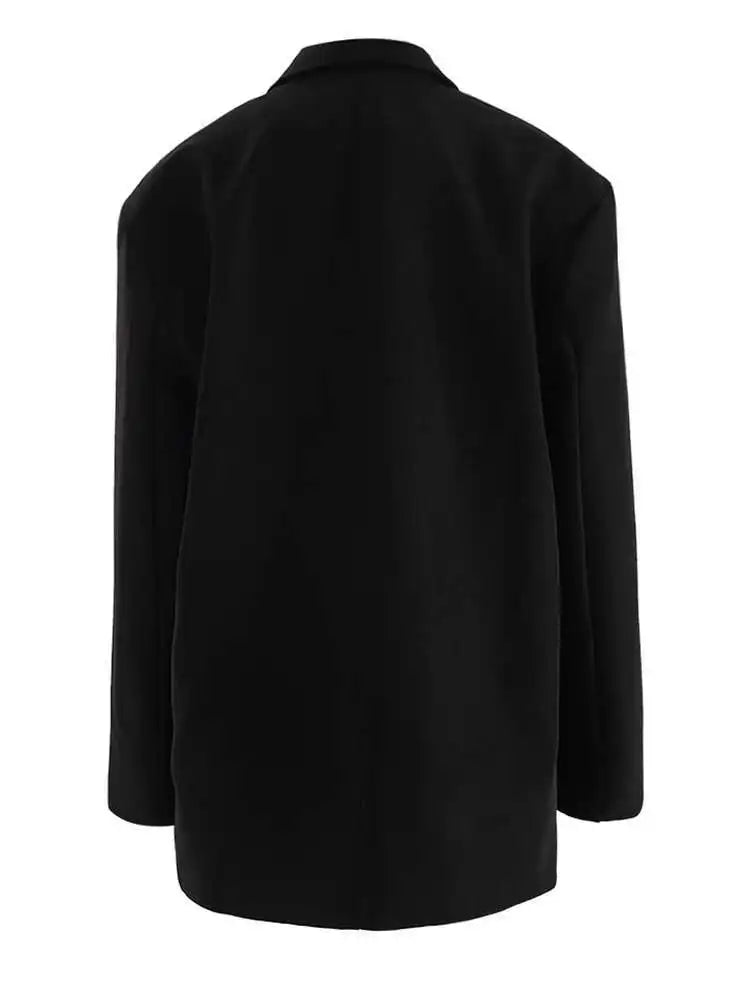 Women Black Sequins Flower Big Size Elegant Blazer New Lapel Long Sleeve Jacket Fashion Tide Spring Autumn 2025 CPG2430