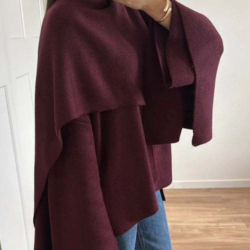 Load image into Gallery viewer, Solid Designer Casual Jackets For Women Round Neck Long Sleeve Patchwork Button Chic Cloak Coats Female Fashion New
