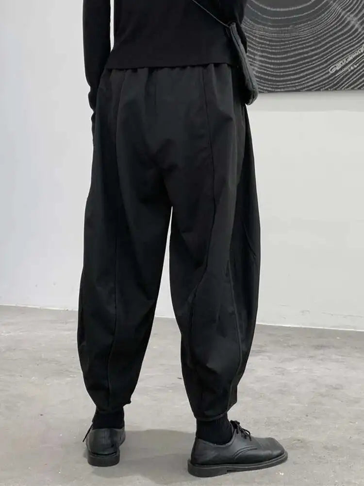 High Elastic Waist Black Brief Long Wide Leg Pants New Loose Fit Trousers Women Fashion Tide Spring Autumn 2025 1DF1078