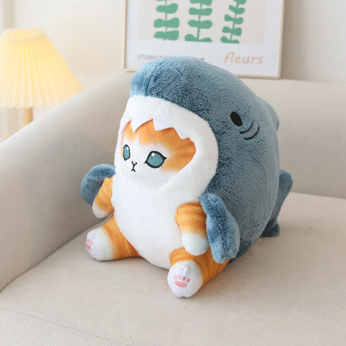 Load image into Gallery viewer, 20/33CM Kawaii Shark Cat Peluche Toy Creative Shark Cosplay Kitten Dolls Stuffed Soft Animal Pillow for Children Girls Present
