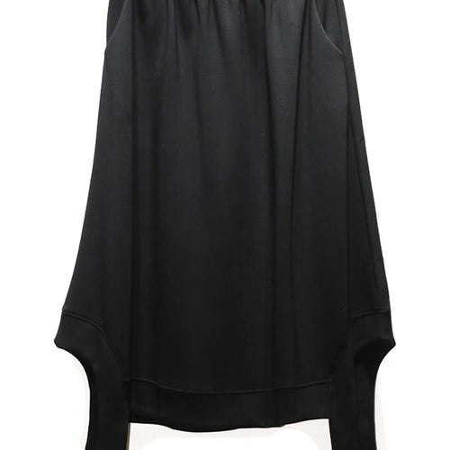 Load image into Gallery viewer, High Elastic Waist Black Irregular Hem Pocket A-line Half-body Skirt Women Fashion Tide New Spring Autumn 2025 1DJ0942
