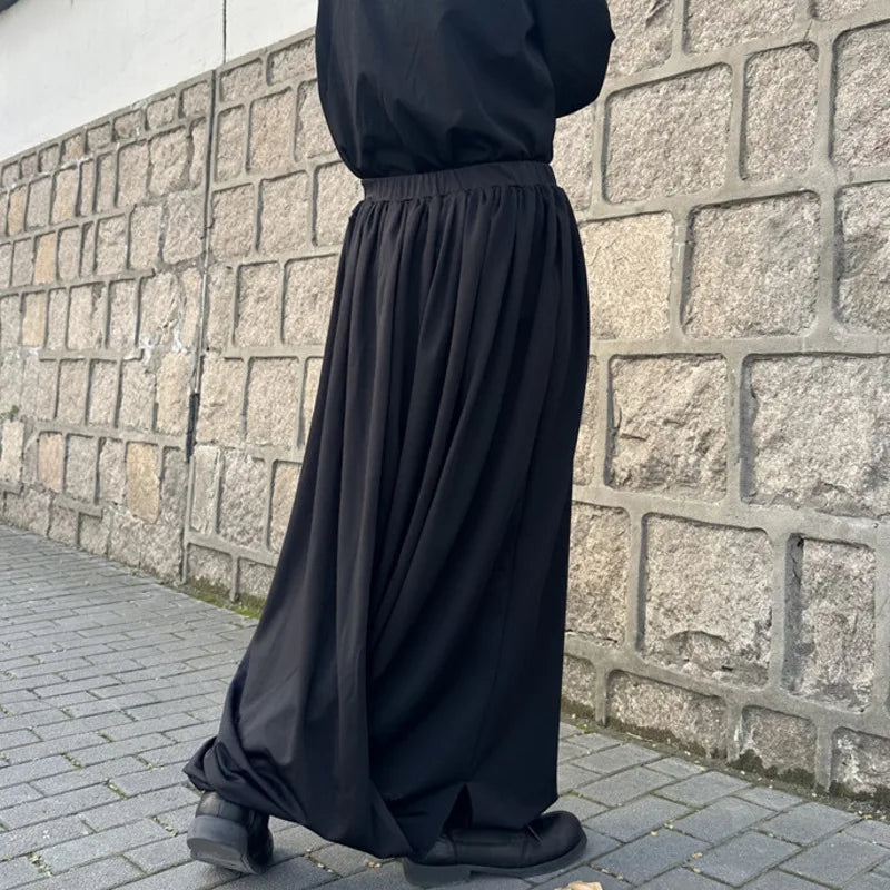 Men's Causal Trousers New Chinese Style Niche Design Irregular Casual Skirt Pants Trend Personalized Loose Pants 9W1788