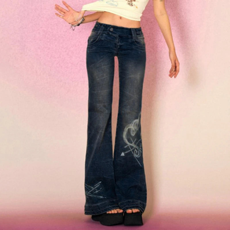 Vintage Flare Jeans Y2K Low Rise Bootcut Denim Pants – Pop Sick Vintage