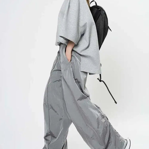 Load image into Gallery viewer, High Elastic Waist Glossy Green Pleated Long Wide Leg Pants New Trousers Women Fashion Tide Spring Autumn 2025 1DH9457
