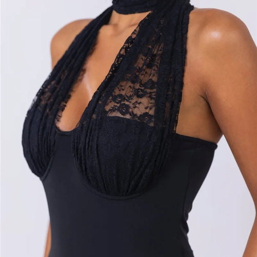 Load image into Gallery viewer, Sleeveless Fishtail Maxi Dress For Women Autumn New Halter Deep V Neck Backless Bodycon Party Sexy Long Dress Elegant
