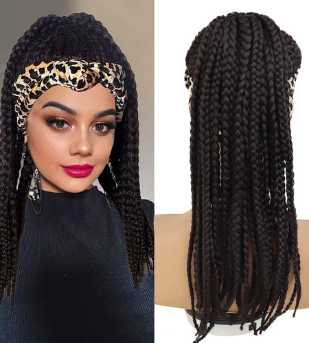 Synthetic Braided Headband Wigs for Black Women Long Curly Kinky Colly Afro Wig Natural Hair Dreadlock Wigs with Bangs