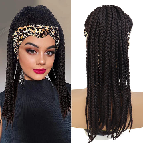 Load image into Gallery viewer, Synthetic Braided Headband Wigs for Black Women Long Curly Kinky Colly Afro Wig Natural Hair Dreadlock Wigs with Bangs
