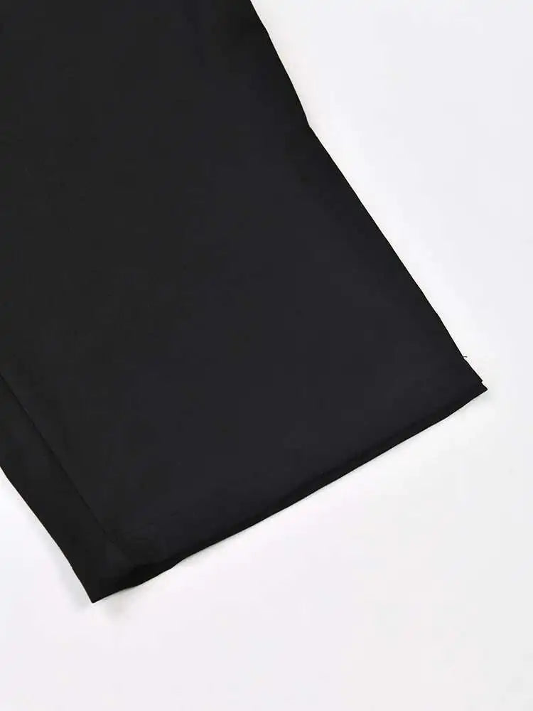 High Elastic Waist Black Irregular Long Wide Leg Pants New Loose Fit Trousers Women Fashion Spring Autumn 2025 1DF366401