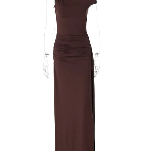 Load image into Gallery viewer, Oblique Shoulder Backless Sexy Maxi Dress For Women Fashion Off-shoulder Sleeveless High Waist Bodycon Club Long Dress
