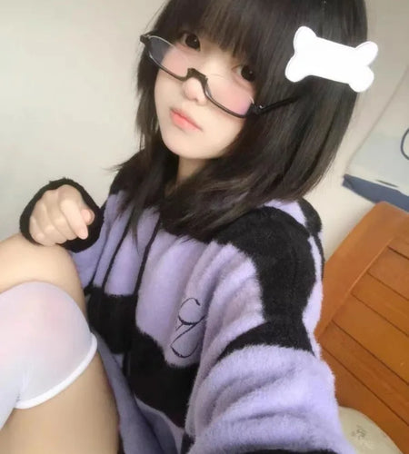 Streetwear Contrast Color Stripe Grunge Sweaters Y2k Aesthetic Loose Casual Pullovers Women Drawstring Hooded Harajuku Jumpers