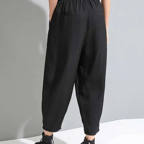 Load image into Gallery viewer, High Elastic Waist Black Pleated Long Wide Leg Trousers New Loose Fit Pants Women Fashion Tide Spring Summer 2025 1U320
