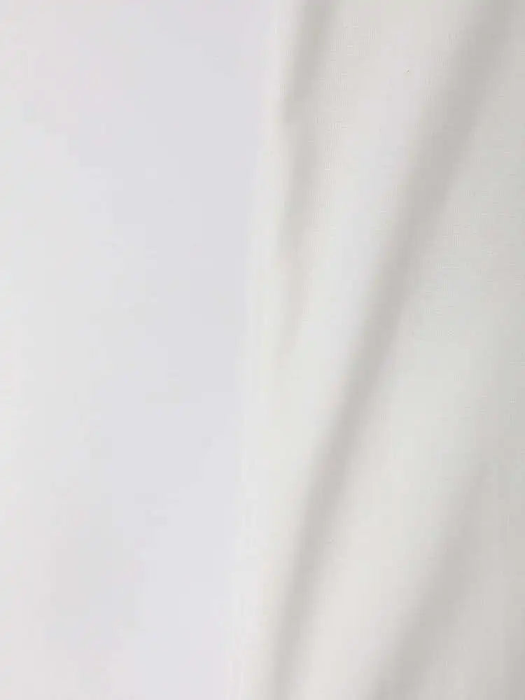 Women White Irregular Color-block Big Size T-shirt New Round Neck Short Sleeve Fashion Tide Spring Summer 2025 CPG1391