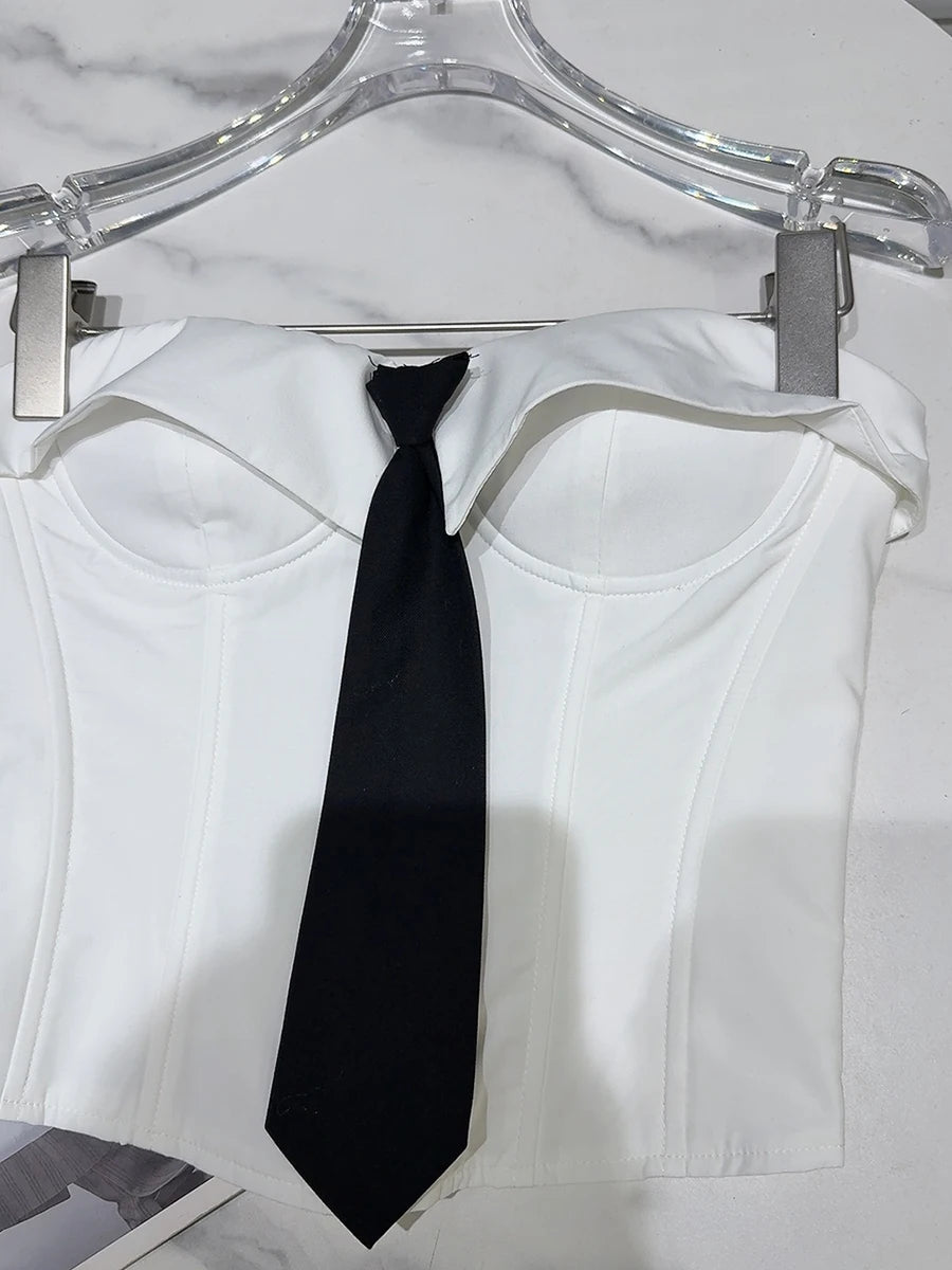 Hit Color Slimming Minimalist Vests For Women Strapless Sleeveless Tunic Temperament Vest Female Fashion Style New