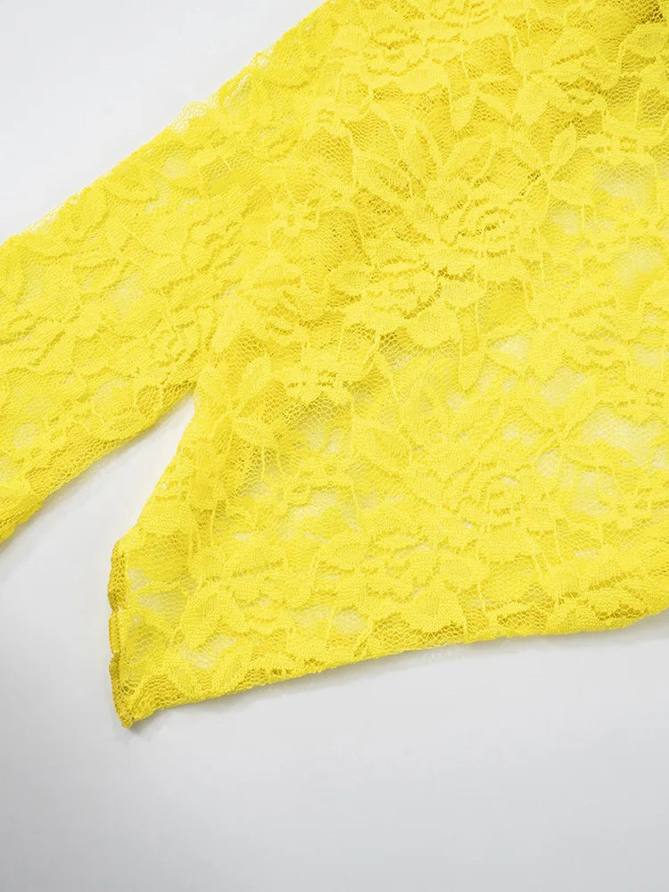 Sexy Slim Fit Women's  Two-piece Set Patchwork Irregular Lace Top And Fashion Short Skirt Two-piece Set Ladies Outfits