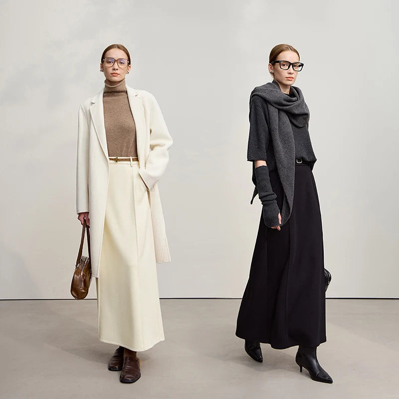 Skirts For Woman 2025 Winter New Commuter Loose Long Knitting A-Line Skirt Wool Solid Versatile Clothing Ladies 12544124