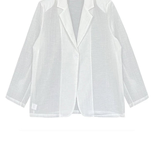 Load image into Gallery viewer, Women White Brief Elegant Thin Big Size Casual Blazer New Lapel Long Sleeve Jacket Fashion Tide Spring Autumn 2025 1DJ1086
