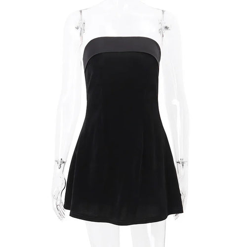 Load image into Gallery viewer, Strapless Backless Sexy Mini Dress Women Fashion With Zipper Off-shoulder Sleeveless A-line Bodycon Club Party Dress
