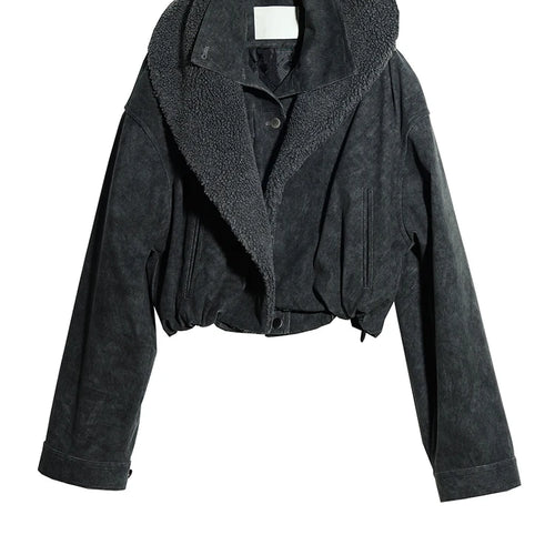 Load image into Gallery viewer, Gray Thick Double Layers Big Size Short Jacket New Hooded Long Sleeve Women Coat Fashion Tide Autumn Winter 2025 1DH8273
