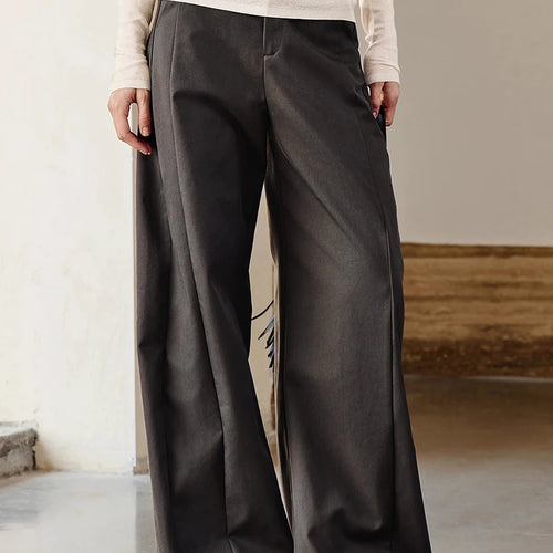 Load image into Gallery viewer, Loose Temperament Wide Leg Pants for Women High Waist Patchwork Pocket Minimalist Pant Female Fashion Clothing New
