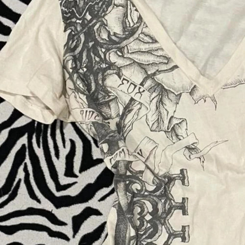 Load image into Gallery viewer, Y2k Aesthetic White Printing Punk Fairy Tshirts Harajuku Women Casual Bodycon Vintage Tees 2025 Summer Grunge Streetwear Tops
