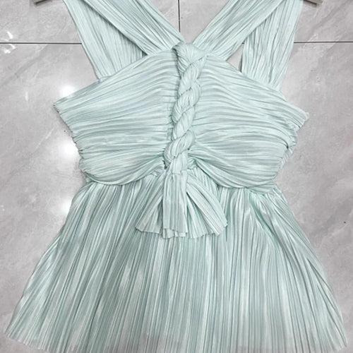 Load image into Gallery viewer, Solid Minimalist Spliced Folds Vest For Women V Neck Sleeveless Tunic Slimming Vests Female Fashion Style Clothes
