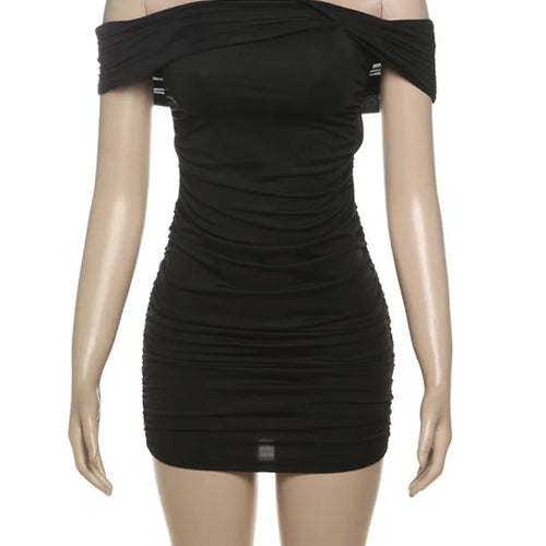 Load image into Gallery viewer, Sexy Sleeveless One Shoulder Tight Skirt Women Folding Hip Hugging Dress Temperament Party Nightclub Beachwear 2025 New
