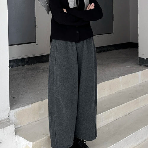 Load image into Gallery viewer, High Elastic Waist Gray Brief Shaped Thick Wide Leg Pants New Trousers Women Fashion Tide Autumn Winter 2025 1DH9205
