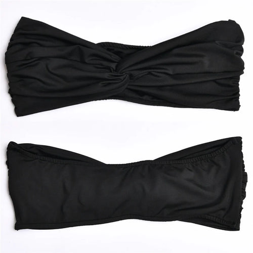 Load image into Gallery viewer, Elegant Strapless Sexy Two Piece Set Women Sleeveless Crop Top And High Split Skirt Matching Sets Party Dress Sets
