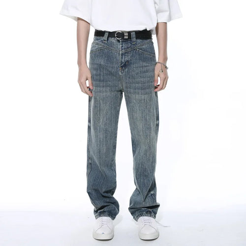 Load image into Gallery viewer, American Style Jeans Fashion Long Wide Leg Denim Pants Zipper Pocket Casual Loose Summer Male Trousers 9C5252
