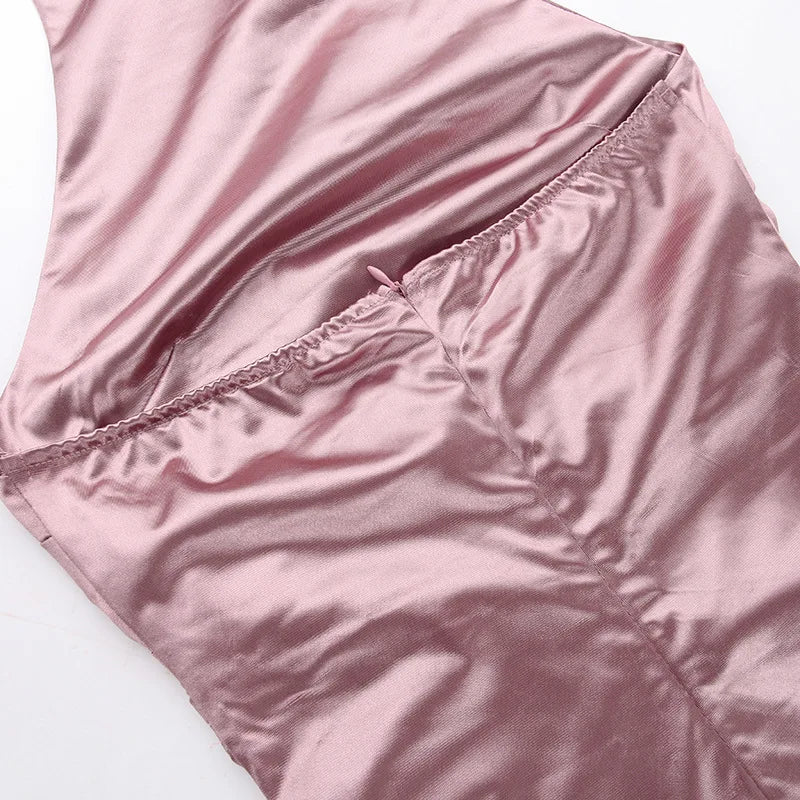 Halter Sleevelessthigh High Split Maxi Dress For Women Fashion Backless Bodycon Sexy Club Party Evening Long Dress