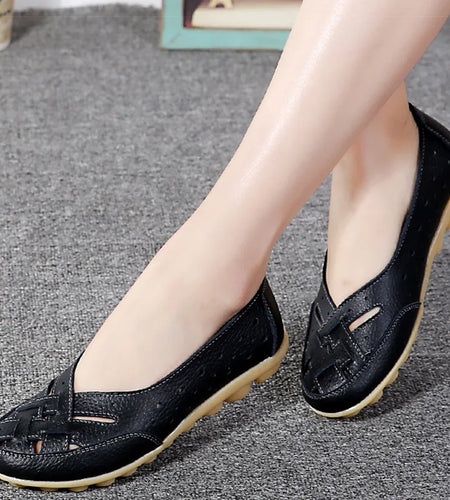 Woman Shoes Flat Shoes For Women Casual Leather Zapatos De Mujer Soft Women's Loafers White Shoes Elegant Flats Footwear Female