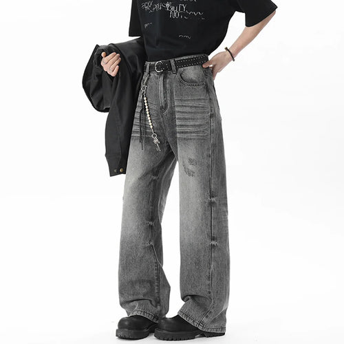 Load image into Gallery viewer, Men&#39;s Jeans New Summer American Style Tie Flower Cat Beard Stylish Straight Leg Denim Pants Male Casual Trousers 9W1809
