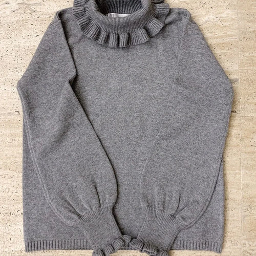 Load image into Gallery viewer, Basic Sweater Pullover Women Japan Korean Ruffle Turtleneck  Sweet Base Knit Tops Fashion Solid Y2k Cute Jumper
