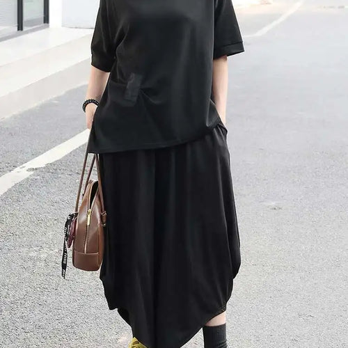 Load image into Gallery viewer, High Elastic Waist Black Brief Long Casual Wide Leg Pants New Trousers Women Fashion Tide Spring Autumn 2025 1DJ0218
