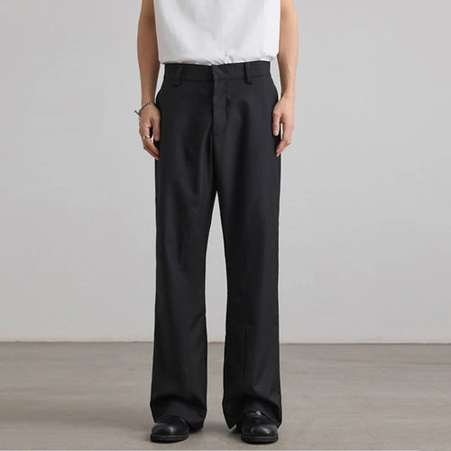 Load image into Gallery viewer, Men's Summer Suit Pants New Korean Style Splicing Micro Flared Trousers Straight Leg Solid Color Trendy Male Bottoms 9W1902
