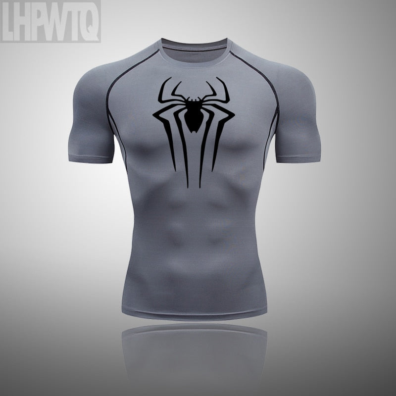 Compression Shirt Men Fitness Gym Super hero Sport Running T-Shirt Rashgard Tops Tee Quick Dry Short Sleeve T-Shirt For Men