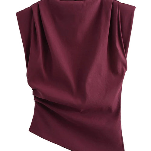 Load image into Gallery viewer, New European and American fashion simple pleated decorative shoulderless top
