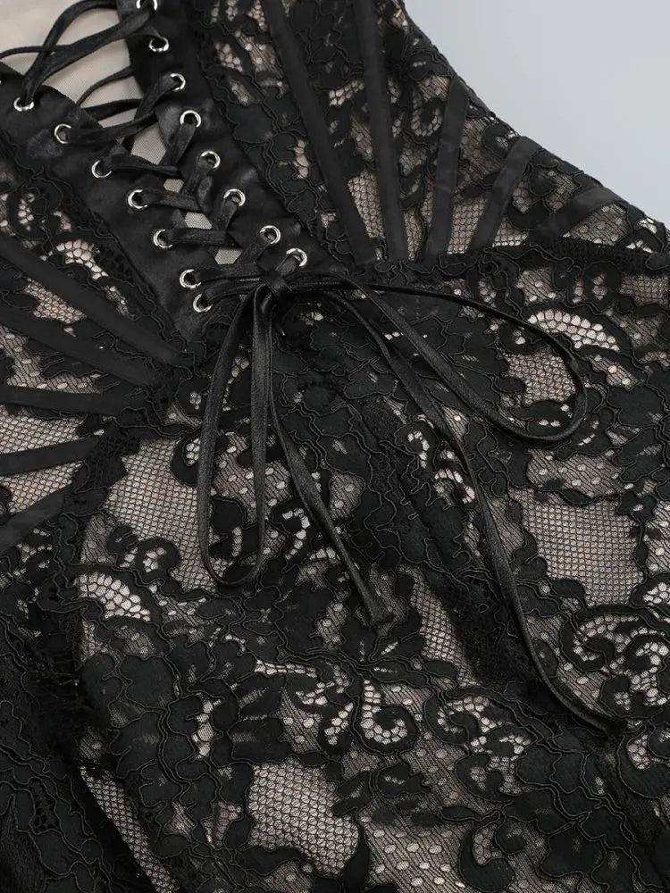 Elegant Lace Strapless Sexy Mini Dress For Women Fashion Off-shoulder Irregular Ruched Bodycon Night Club Party Dress