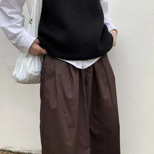Load image into Gallery viewer, High Elastic Waist Coffee Pocket Brief Long Wide Leg Pants New Trousers Women Fashion Tide Spring Autumn 2025 1DH8354
