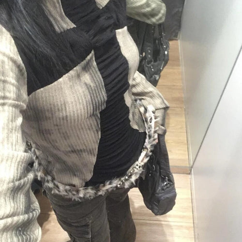 Load image into Gallery viewer, Y2k Aesthetic Cross Patchwork Shirts Femme Harajuku Grunge Half High Collar Women's T-shirt Streetwear Casual Tie-dye Tees
