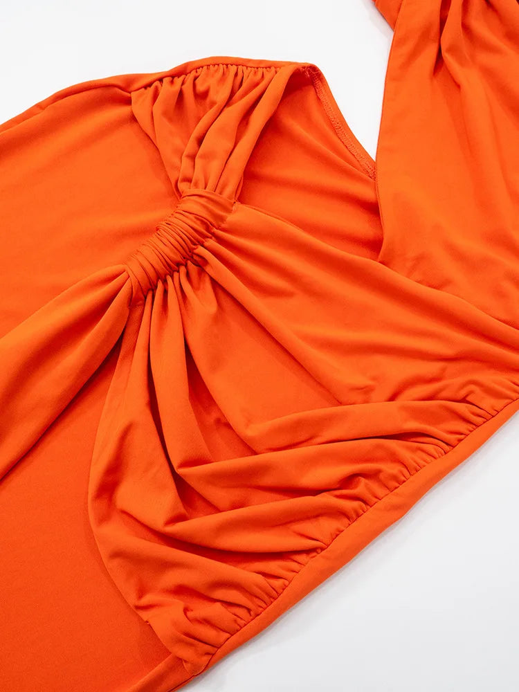 Irregular Ruched Sexy Maxi Dress For Women Gown Hollow Out One Shoulder Sleevelessdraped Bodycon Club Party Long Dress